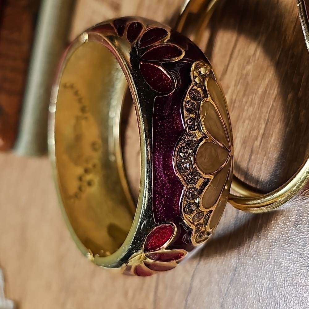 Vintage Hinge Enamel Cloissone Bracelet